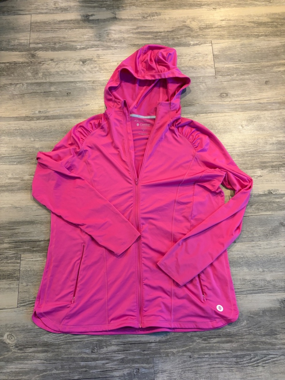 Coolibar Hot Pink Hooded Active Jacket UPF 50+